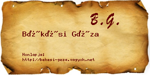 Békési Géza névjegykártya