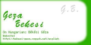 geza bekesi business card
