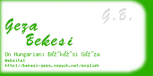 geza bekesi business card